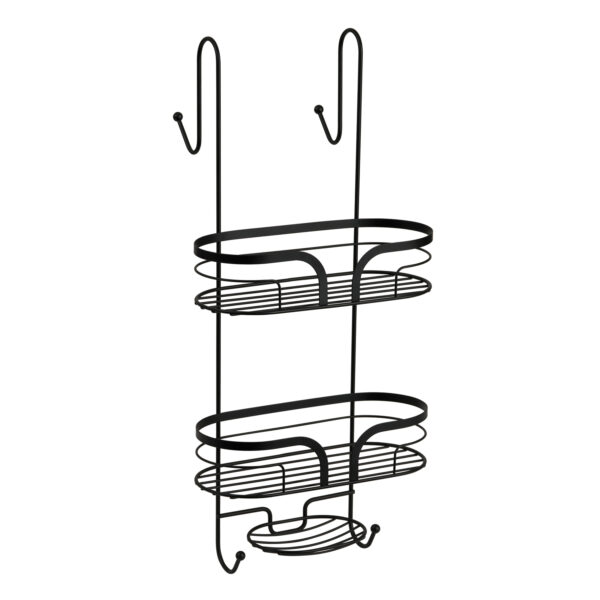 Dante Steel 2 Tier Shower Caddy with Soap Dish - Bathroom Caddies and Baskets