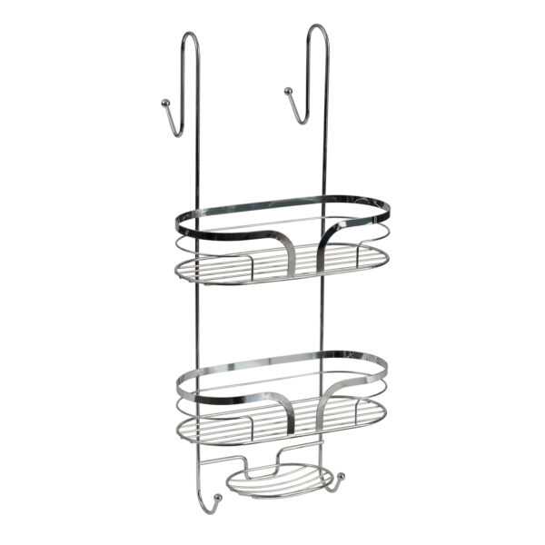 Dante Steel 2 Tier Shower Caddy with Soap Dish - Bathroom Caddies and Baskets