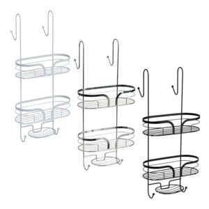 Dante Steel 2 Tier Shower Caddy with Soap Dish - Bathroom Caddies and Baskets
