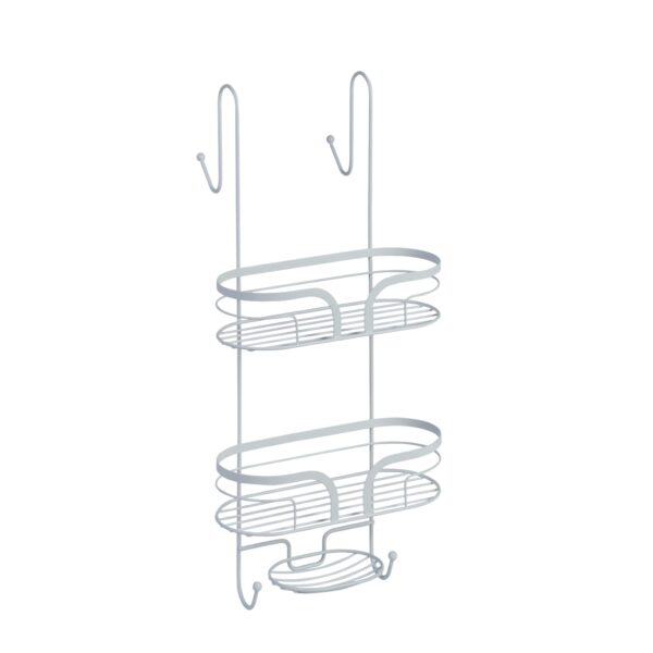 Dante Steel 2 Tier Shower Caddy with Soap Dish - Bathroom Caddies and Baskets