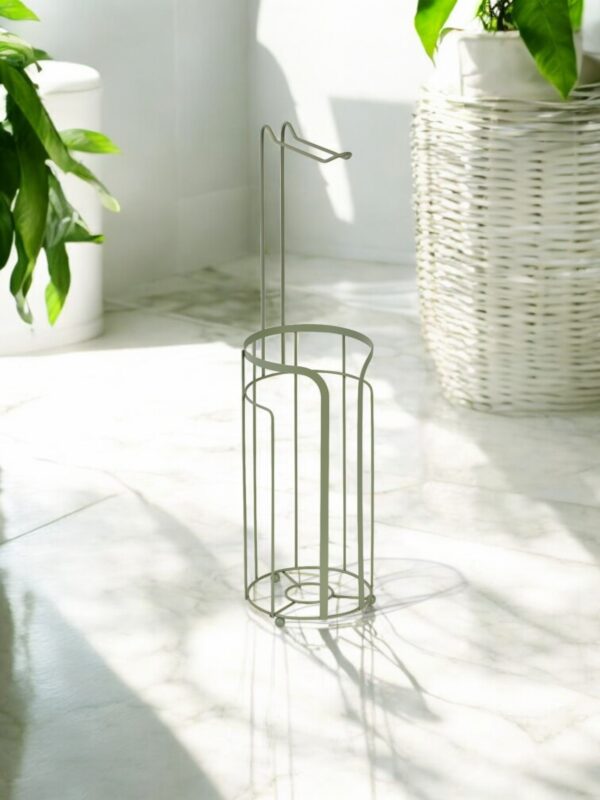 Dante Steel Toilet Roll Holder & Spare Roll Combination - Free Standing Toilet Roll Holders