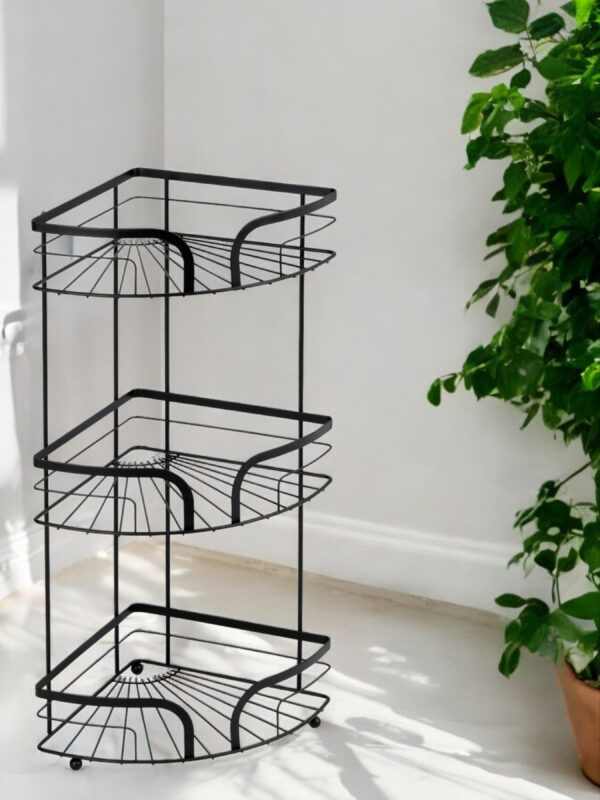 Dante Steel Freestanding Corner Floor Caddy - Bathroom Caddies and Baskets