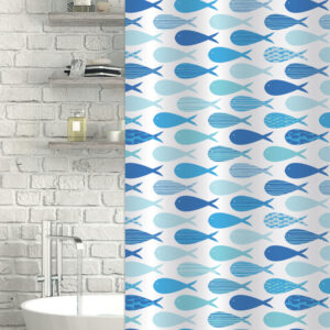 Aquarium White & Blue Shower Curtain - Shower Accessories