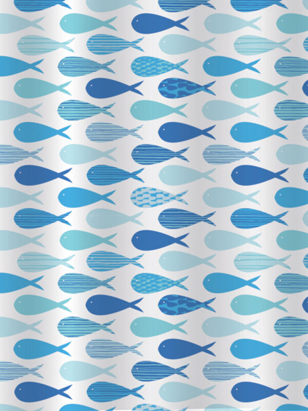 Aquarium White & Blue Shower Curtain - Shower Accessories