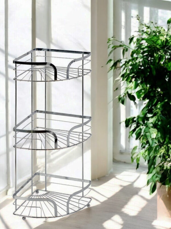 Dante Steel Freestanding Corner Floor Caddy - Bathroom Caddies and Baskets