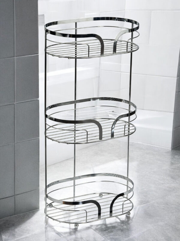 Dante Steel Freestanding Floor Caddy and 2 Tier Shower Caddy - Bathroom Caddies and Baskets