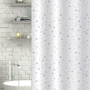Droplets White Shower Curtain - Shower Accessories