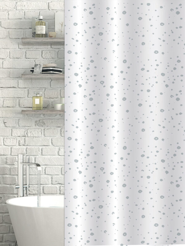 Droplets White Shower Curtain - Shower Accessories