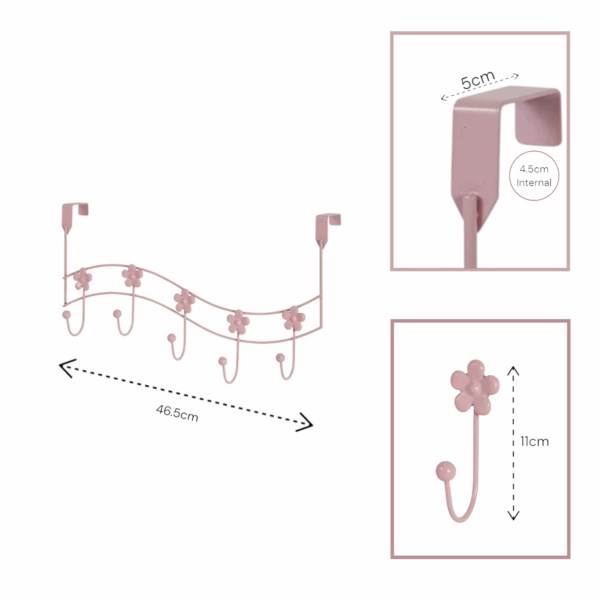 Flowers Over Door Storage Hooks - Over Door Hooks / Robe Hooks