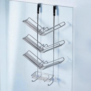 Shower Caddy Chrome Hanging Over Door Screen Rack Storage Bathroom Tidy Hook Atrium - Shower Caddies & Bathroom Storage