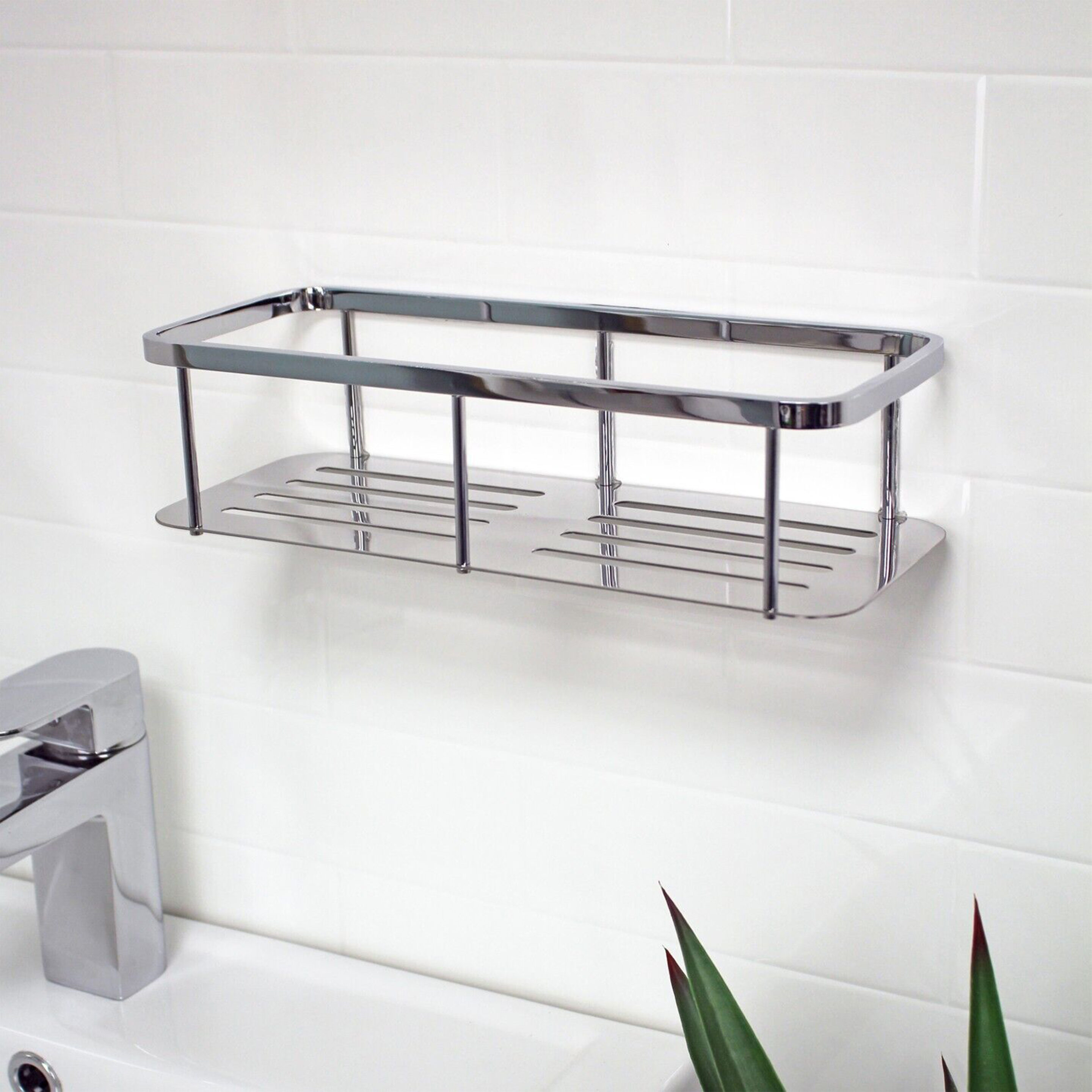 Contempo Wall Mounted Chrome Bottle Basket Contempo Wall Mounted Chrome Bottle Basket - Shower Caddies & Bathroom Storage