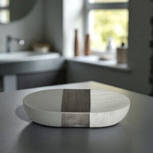 Luxe Grey/White Soap Dish Luxe Grey/White Soap Dish - Soap Dishes