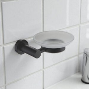 Modernity Black Wall Mounted Frosted Glass Soap Dish - Shower Accessories