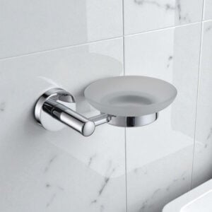 Modernity Chrome & Frosted Glass Wall Mounted Soap Dish - Soap Dishes