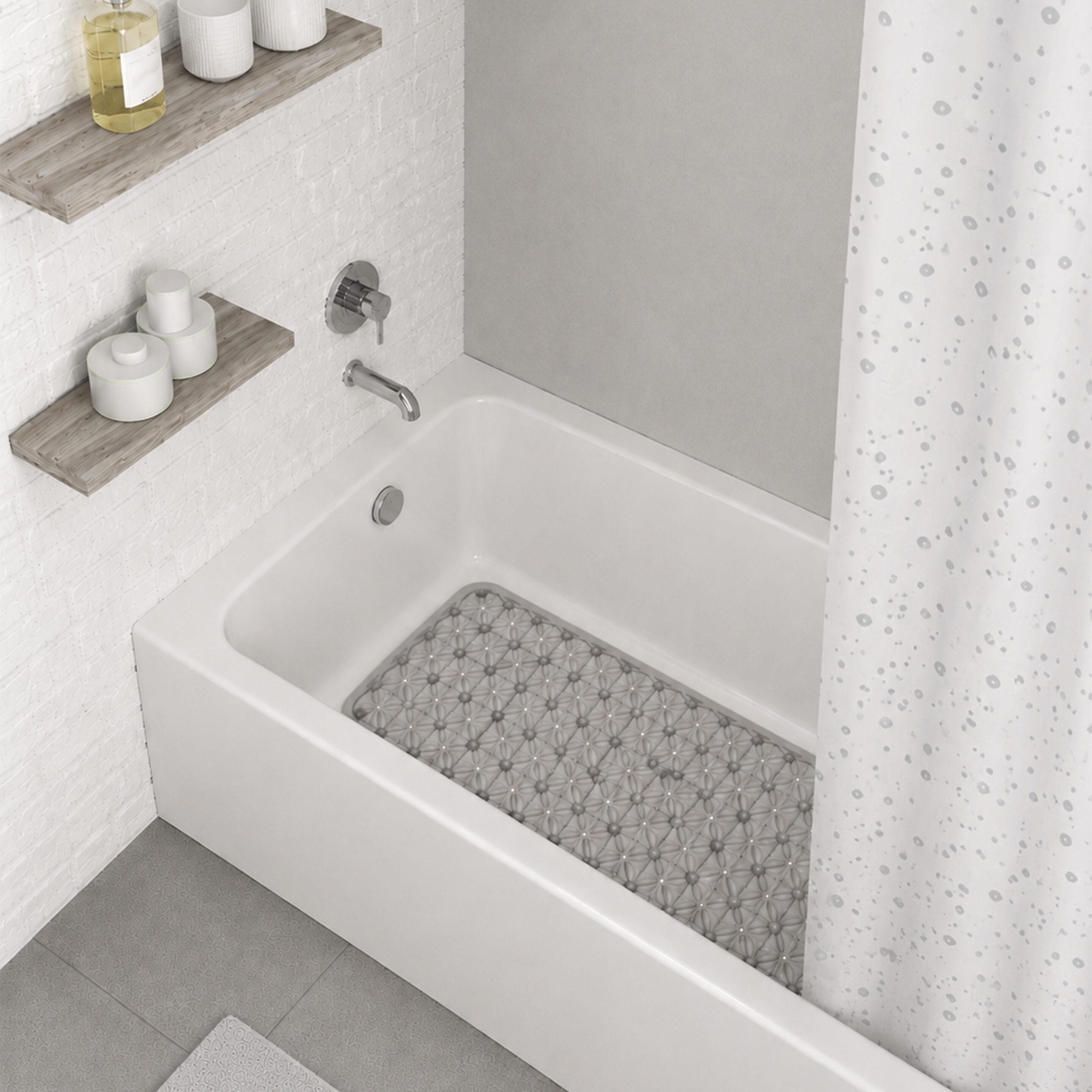 Droplets White Shower Curtain Droplets White Shower Curtain - Shower Accessories