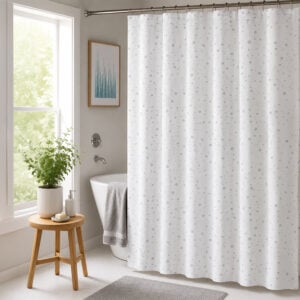 Droplets White Shower Curtain Droplets White Shower Curtain - Shower Accessories