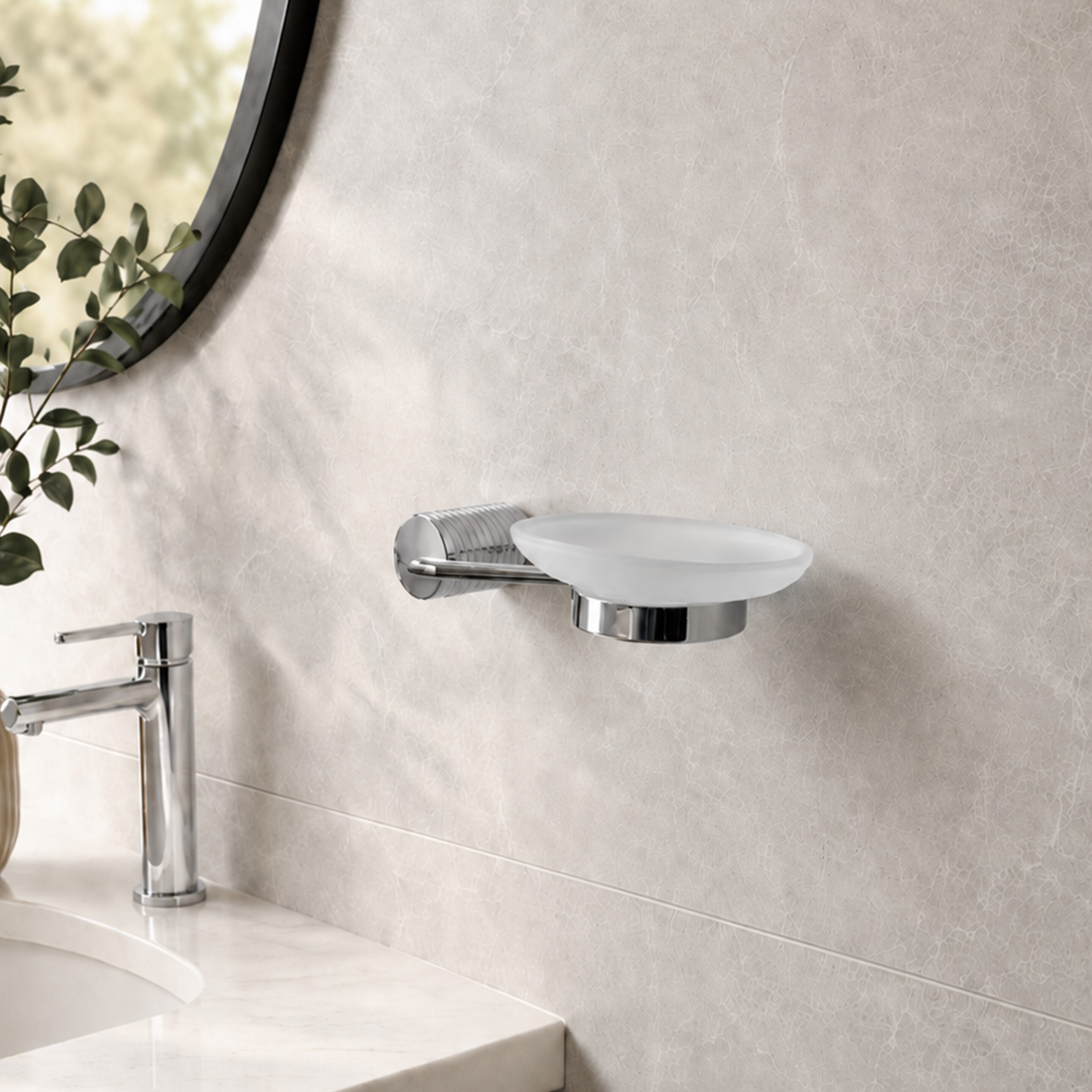Vitality Chrome & Frosted Glass Wall Mounted Soap Dish Vitality Chrome & Frosted Glass Wall Mounted Soap Dish - Soap Dishes