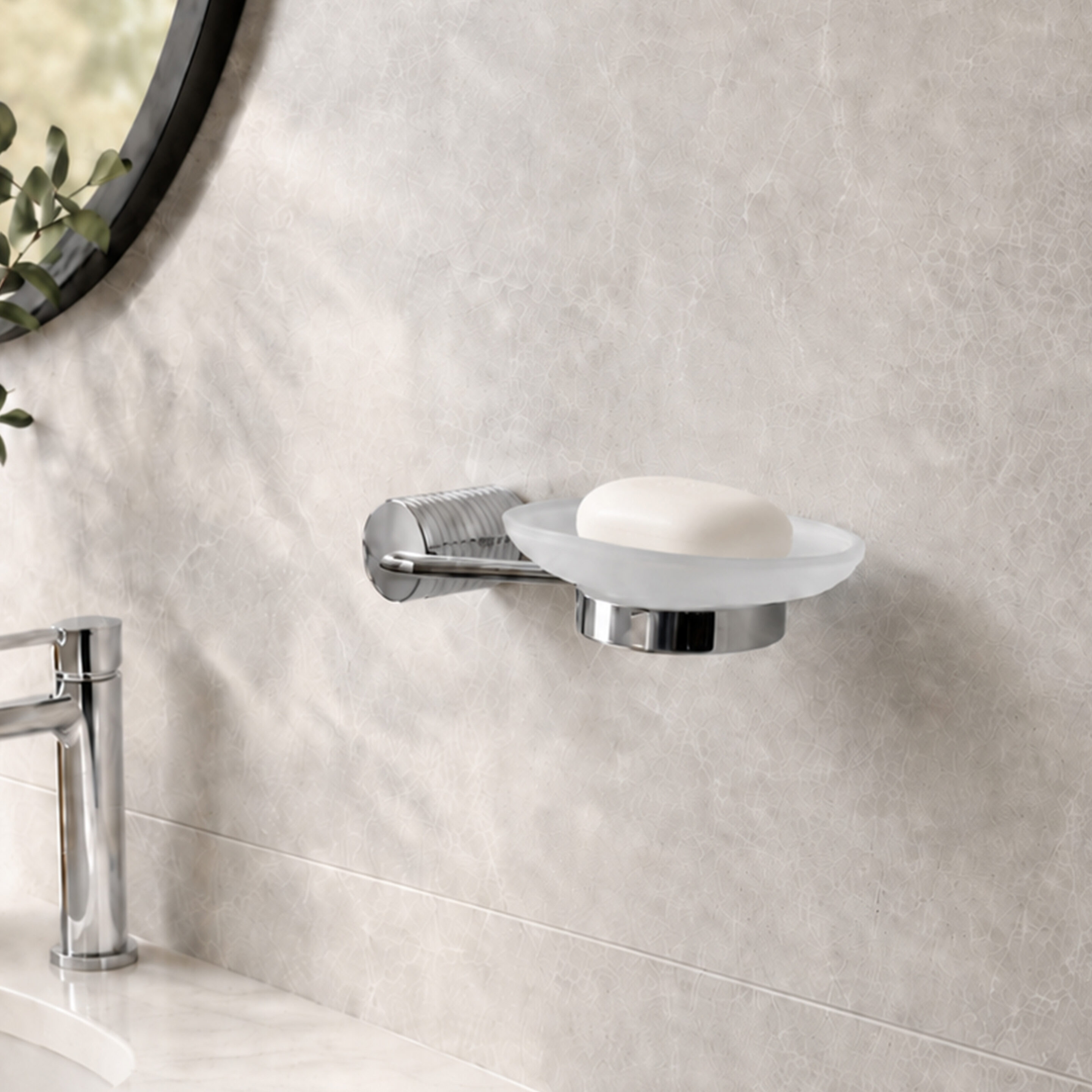 Vitality Chrome & Frosted Glass Wall Mounted Soap Dish Vitality Chrome & Frosted Glass Wall Mounted Soap Dish - Soap Dishes